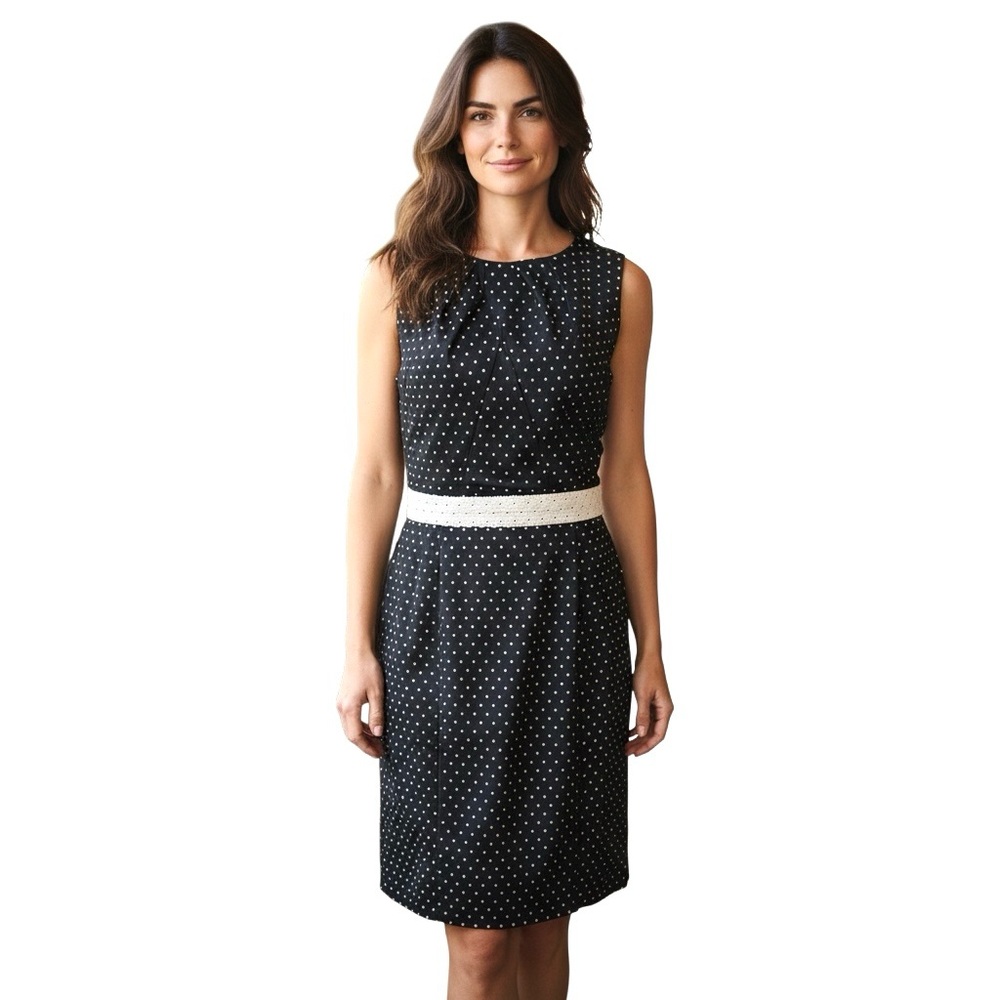 Liz Claiborne Black and White Polka Dot Dress Sleeveless Women’s 8